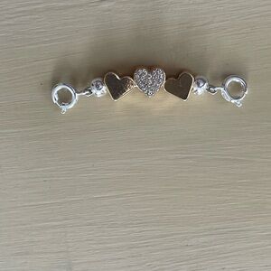 Cubic Zirconia Heart Connector for necklace